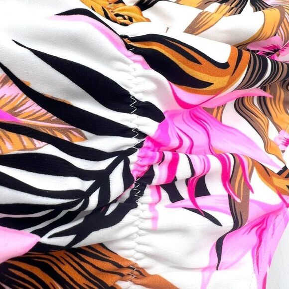 Salt + Cove Women's Tropic Time Printed Cinch-Back Bikini Bottoms Size Medium - Picture 10 of 16